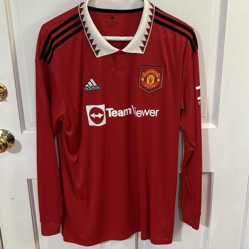 RASHFORD MANCHESTER UNITED JERSEY LONG HOME FOOTBALL SOCCER SHIRT ADIDAS MEN XL